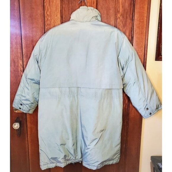 Rare Vintage Bernardo DUX Women's Iridescent Light Green Down Winter Coat L/G - Picture 2 of 8